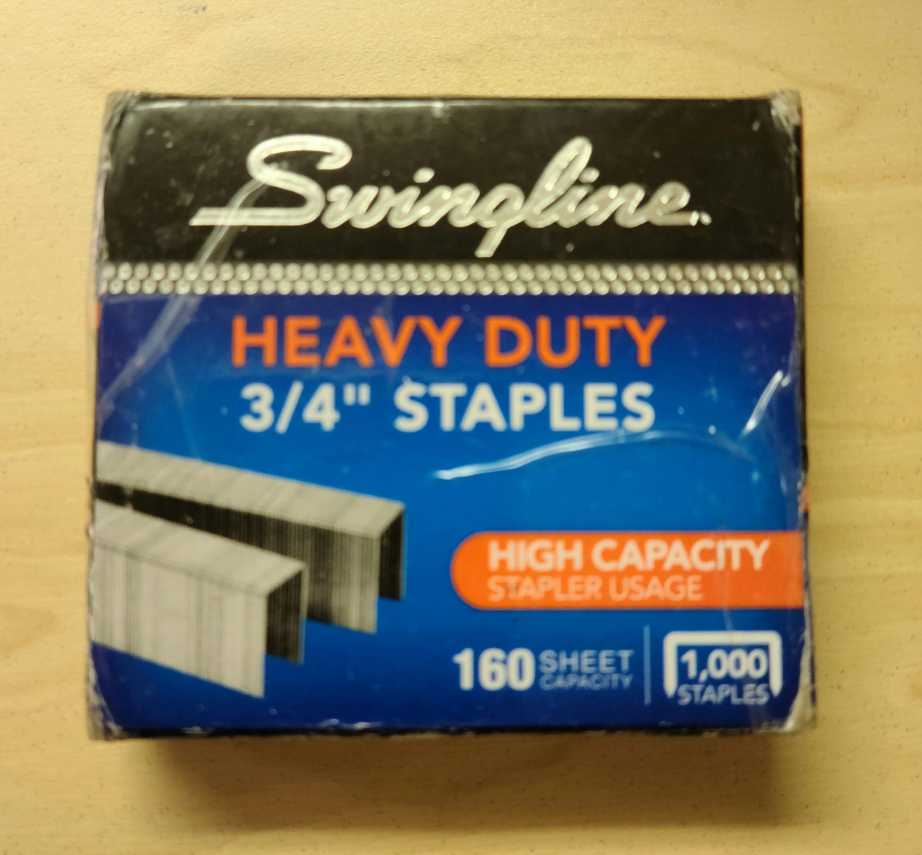 Swingline Staples, Heavy Duty, 3/4" Length, 160 Sheet Capacity, 100