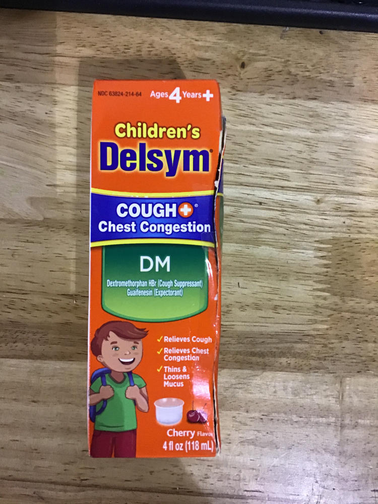 Delsym Children's DM Cough + Chest Congestion Relief Liquid, Cherry