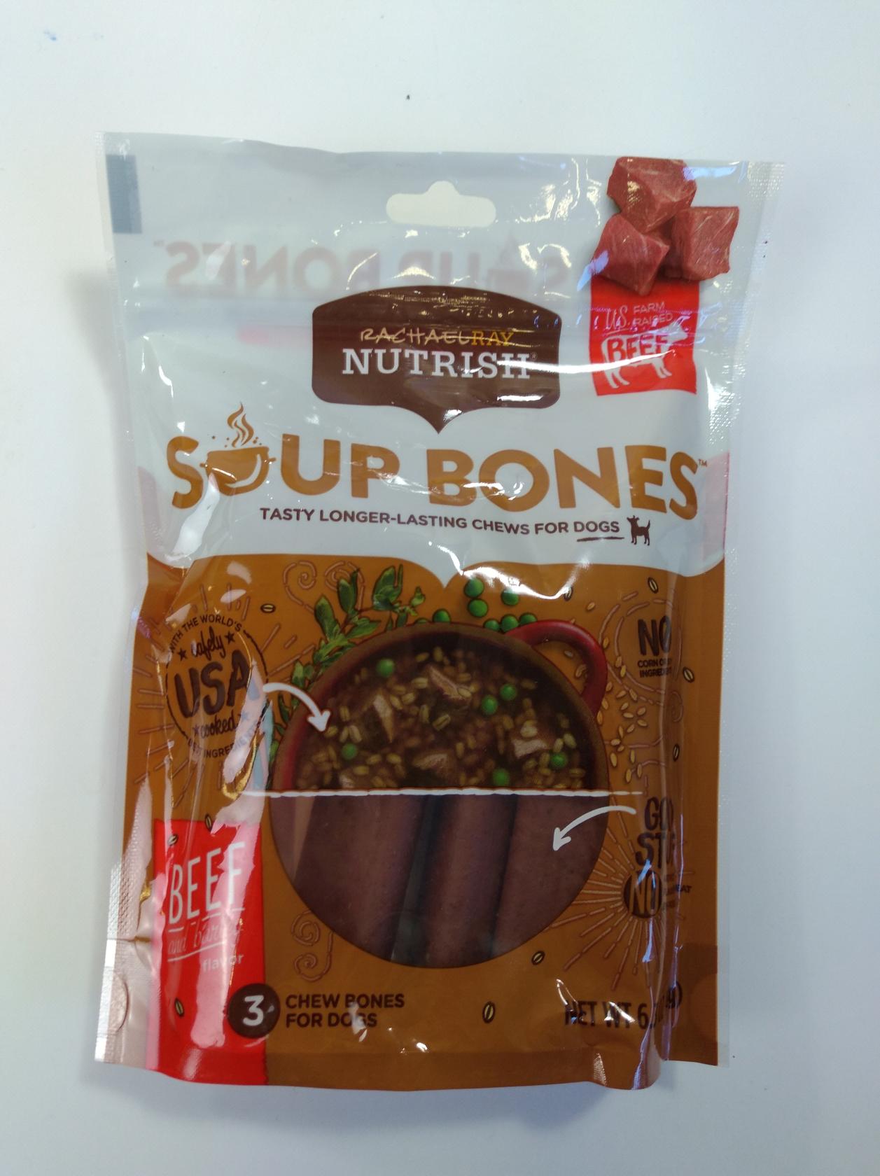 Rachael Ray Nutrish Soup Bones Dog Treats, Beef & Barley Flavor, 24