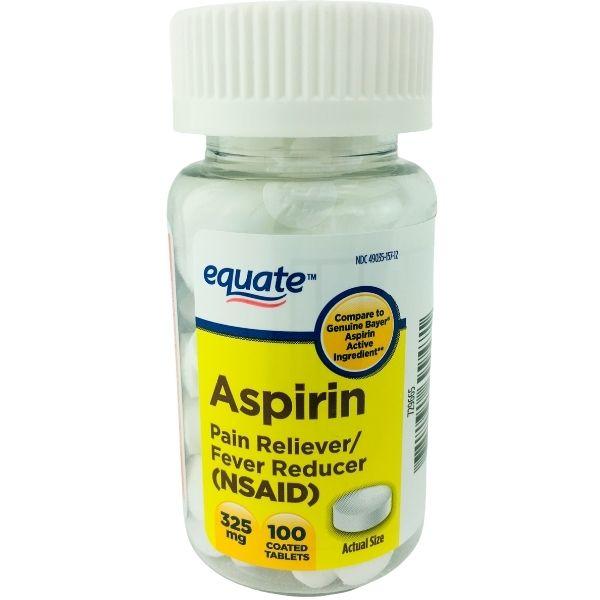 Equate Aspirin 325mg 100 Coated Tablets Pain Reliever Fever Reducer Exp 10/2021 681131699471 eBay