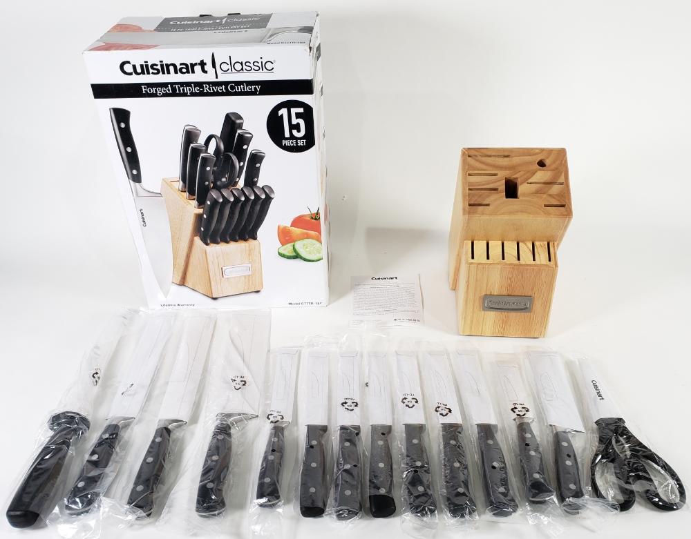 Cuisinart C77tr 15p Triple Rivet Collection 15 Pc Knife Block Set Black Open Box Ebay Henckels zyliss block knife sets carving sets cheese knife sets kitchen shear sets knife sets paring knife sets santoku knife sets steak knife sets. ebay