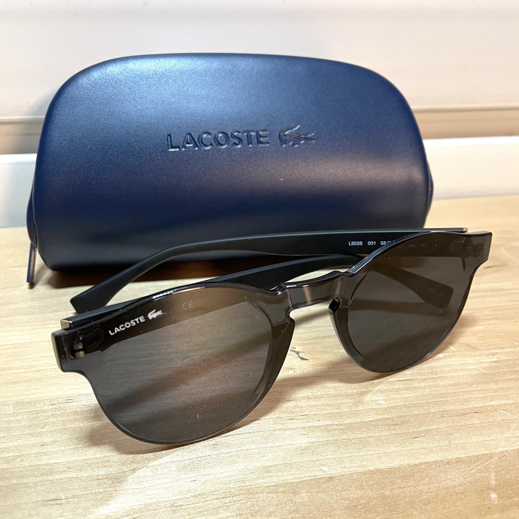 Lacoste L903S Shield Sunglasses, Matte Black/Grey Solid, 58 mm eBay