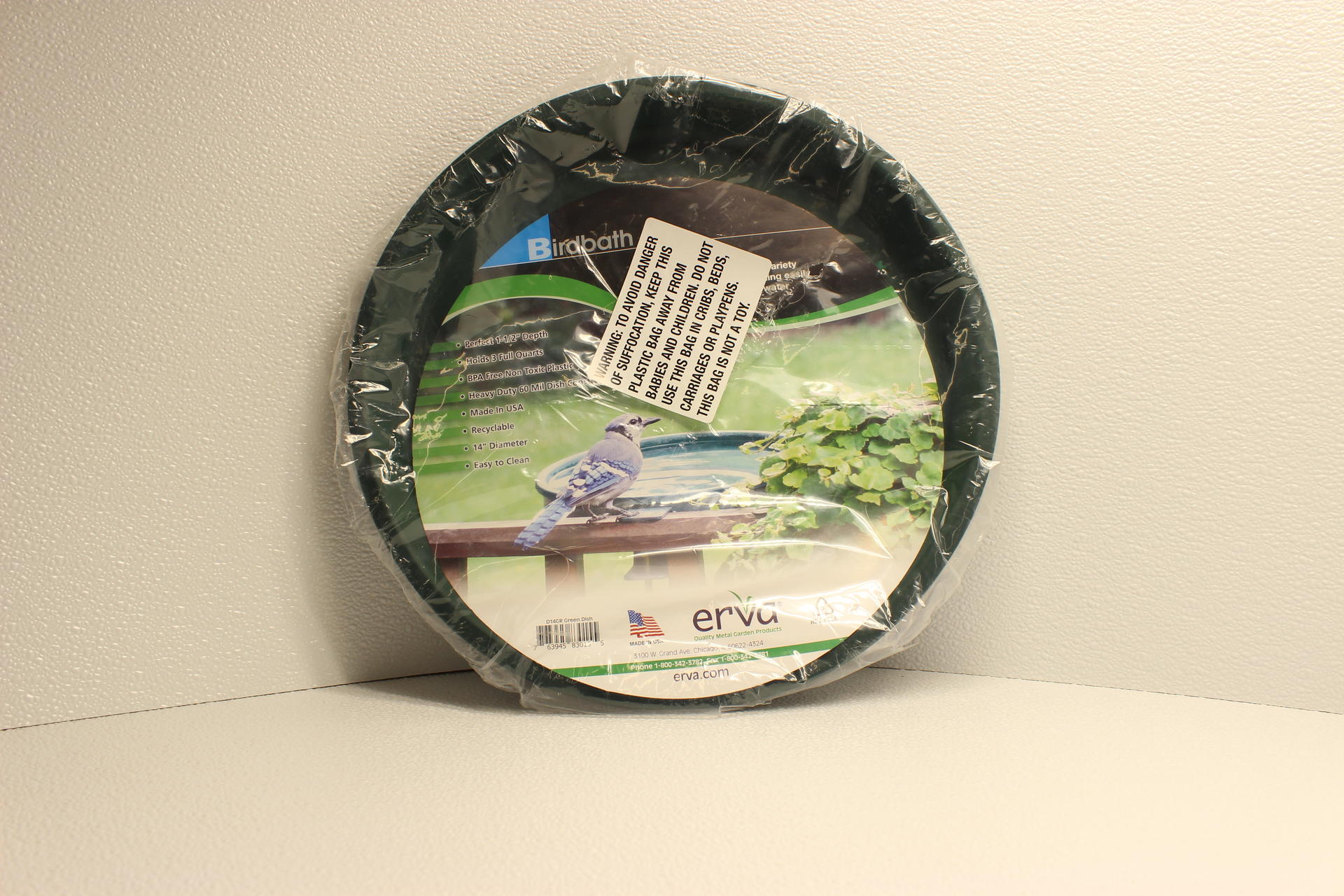 Erva D14GR 14 in. dia. Bird Bath Plastic Dish; Green 763945830155 eBay