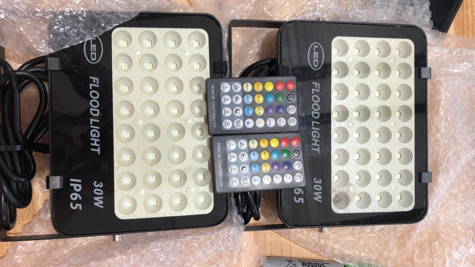 COVOART RGBW 30W LED Flood Light Outdoor with RF Remote ...