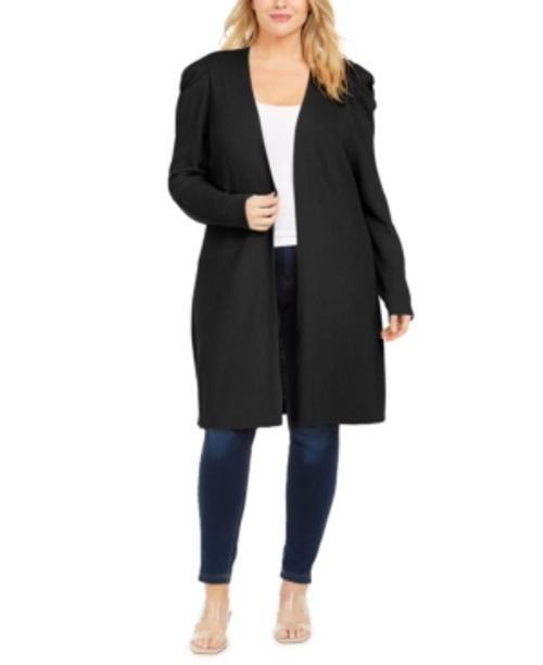 Long black cardigan sweater plus size clearance