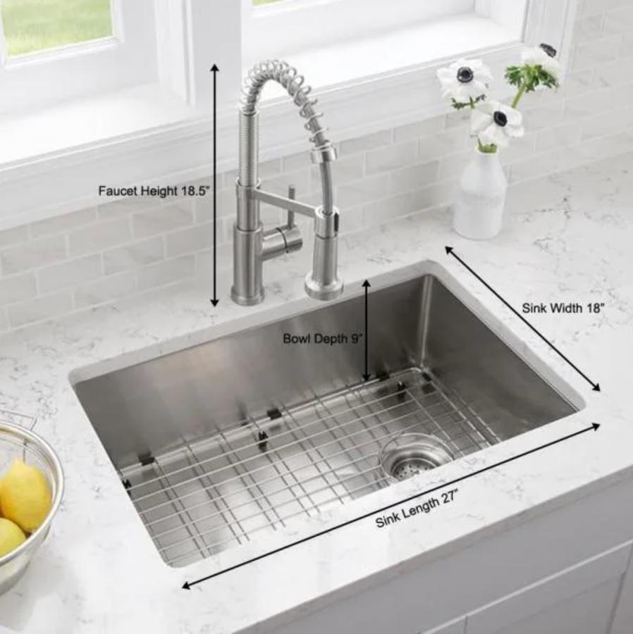 All-in-One Brushed Stainless Steel 36 in. 18-Gauge Tight ...