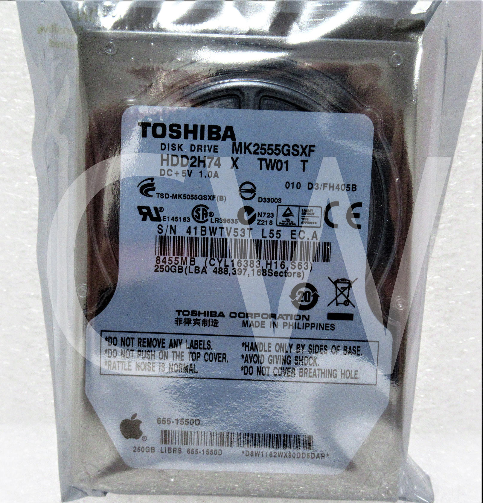 MK2555GSXF Toshiba HDD2H74 250GB 5.4K RPM 3Gb/s 2.5