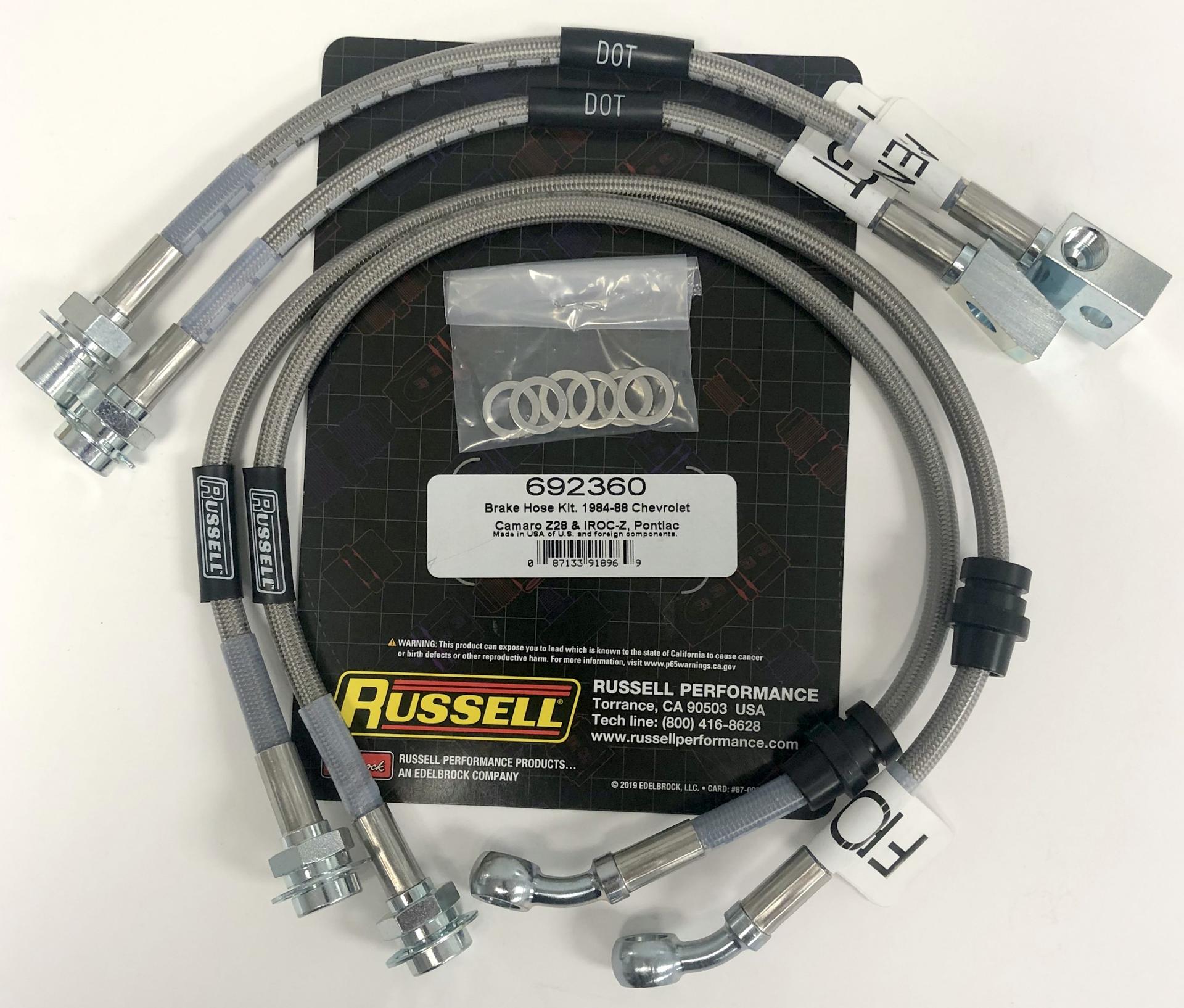 マルスです Russell 692360 Stainless Brake Hose Line Kit Camaro Firebird Trans