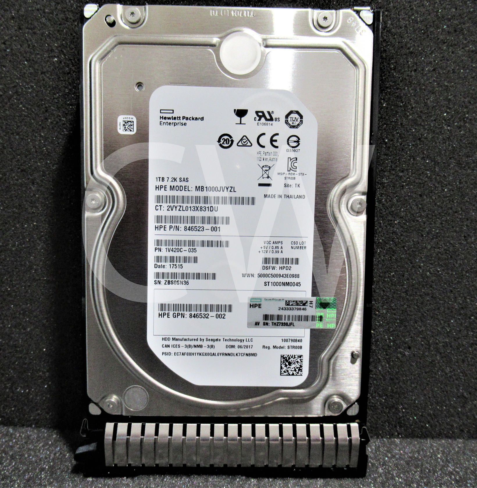 846612-001 846523-001 846524-B21 HPE 1TB 7.2K RPM 12Gb/s SC 3.5