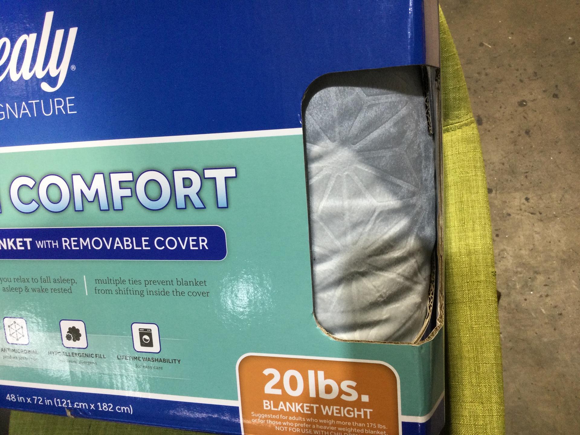 48"x72" Clean Comfort 20lbs Weighted Blanket with Removable Cover Gray