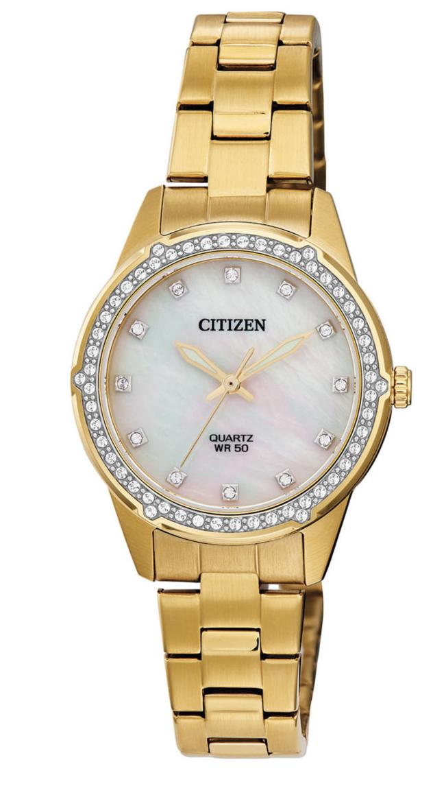Citizen Womens Crystal Accent Gold Tone Stainless Bracelet  display picture 1