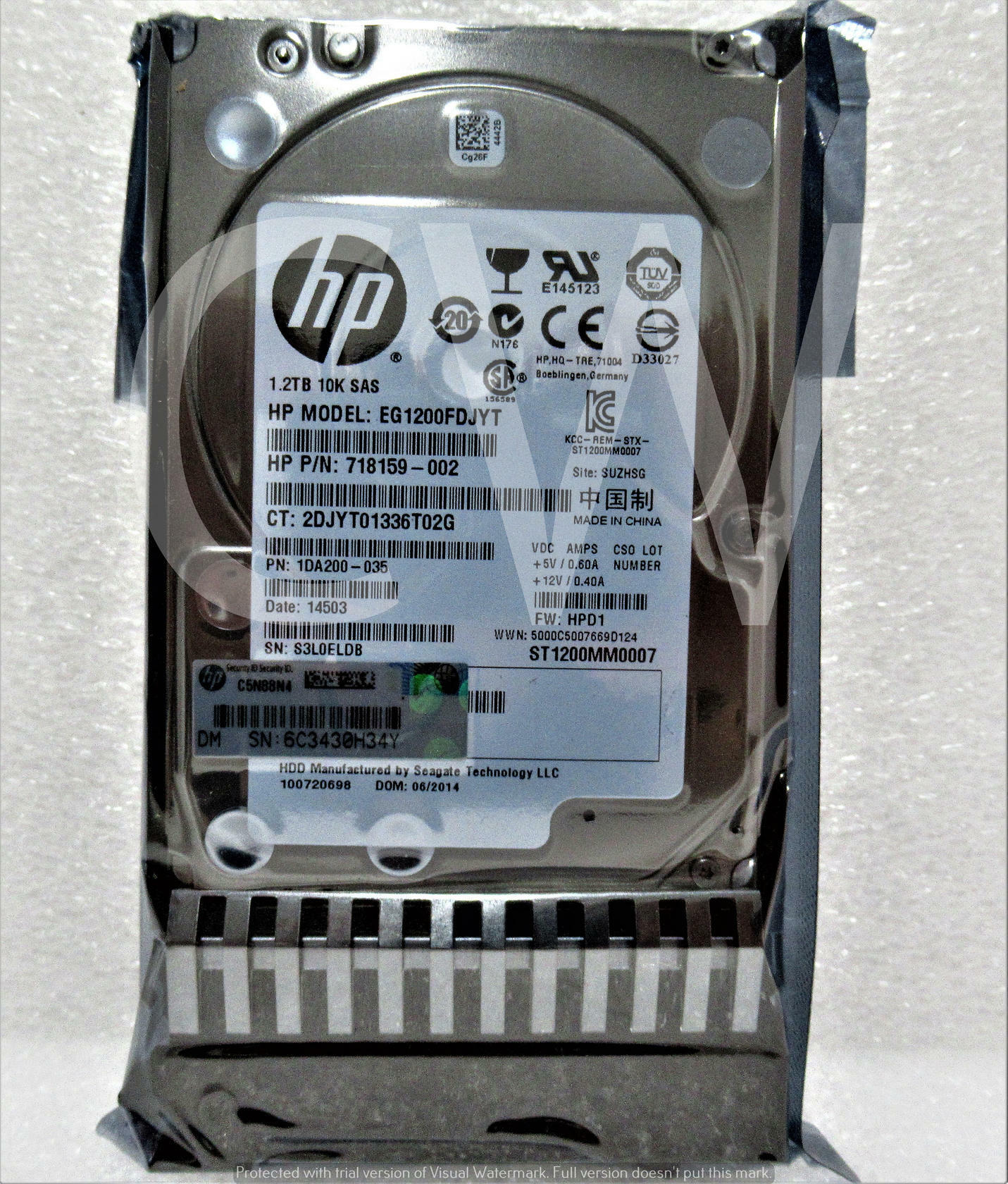 718162-B21 互換HP V2 G8 G9 1.2-TB 6G 10K 2.5 SAS SC (認定整備済み) HPE 718162-B21 1.2TB 10kRPM 2.5in SAS-6G SC Enterprise G8 G9