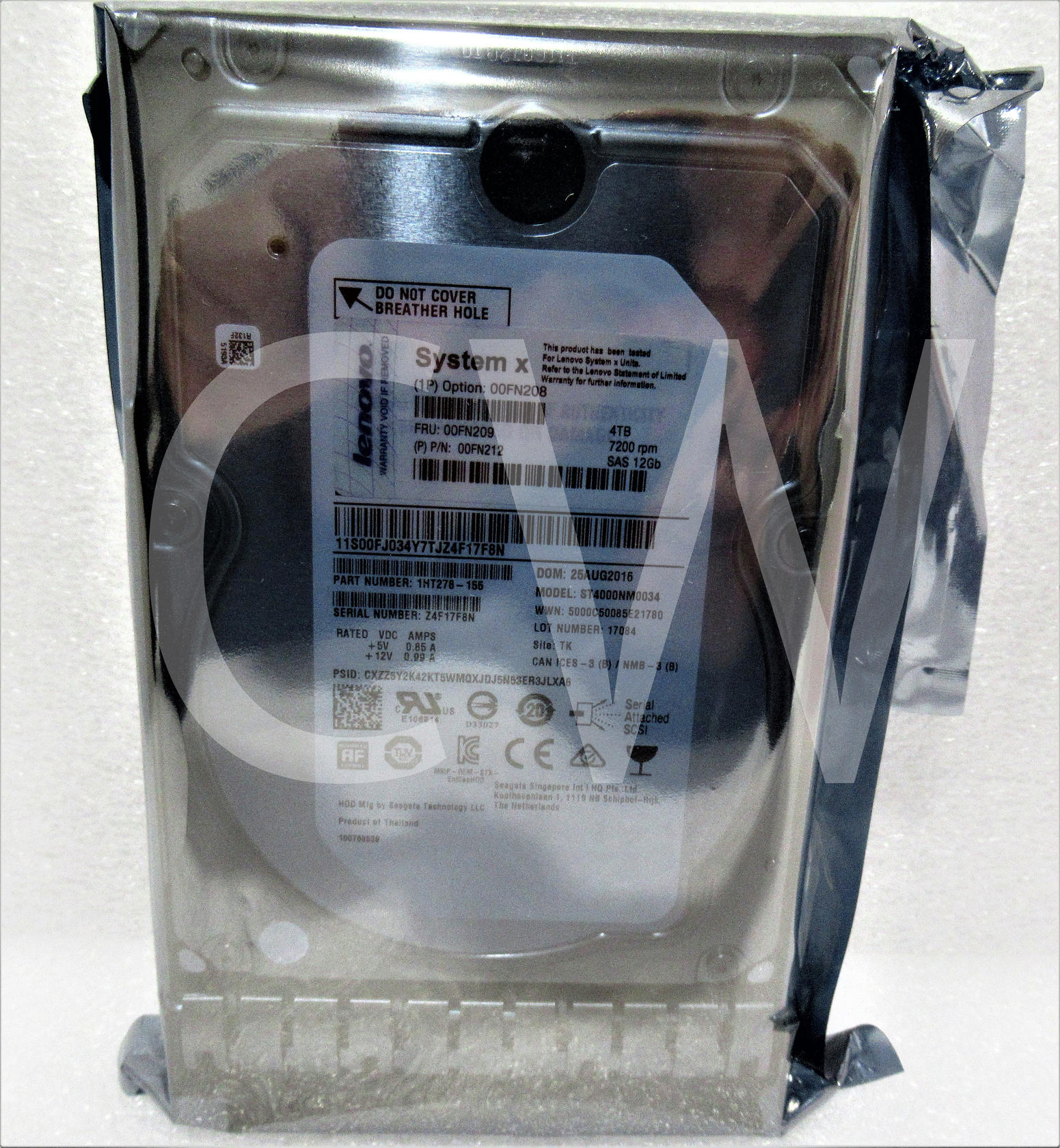 00FN209 00FN208 00FN212 LENOVO 4TB 7.2K RPM 12Gb/s G2HS NL 3.5