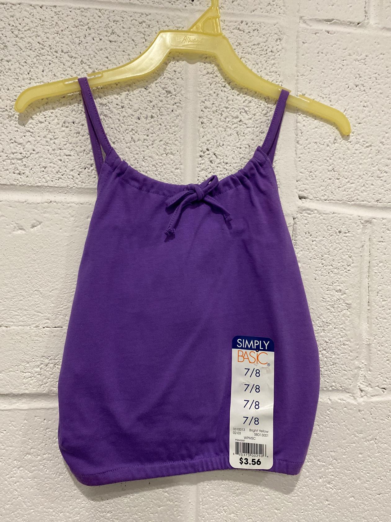 Simply Basic Girls Solid Tank Spaghetti Strap Purple Size 7/8 | eBay