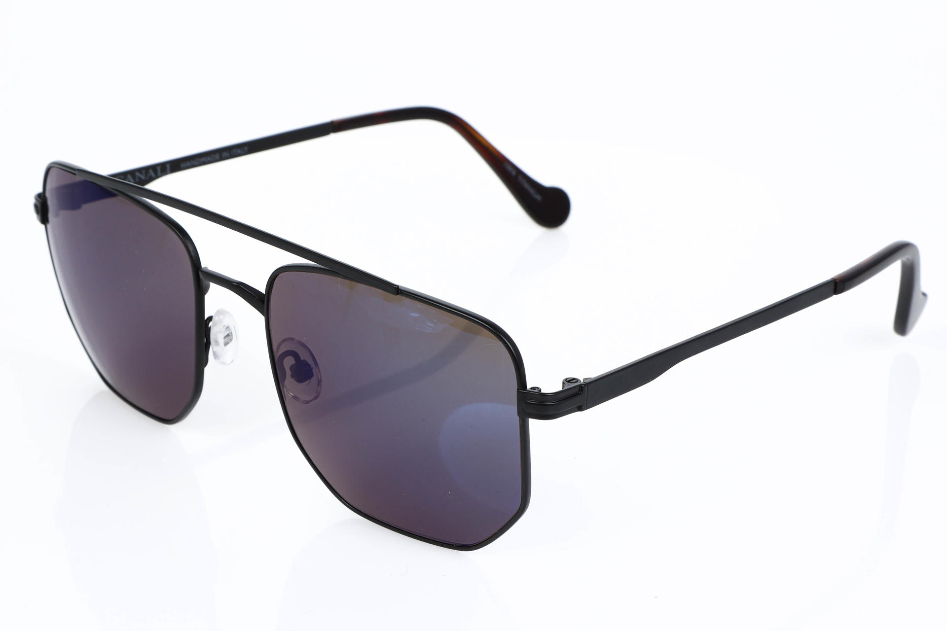 Canali CO218 283565 Mens Black Titanium Polarized Hexagon  display picture 3