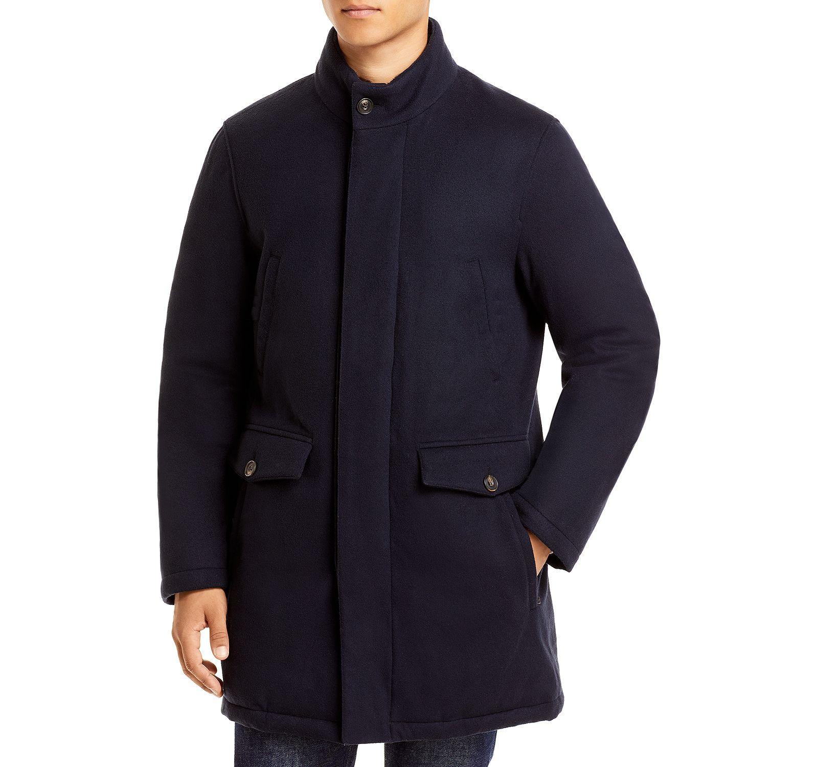 Corneliani 288438 Men's Virgin Wool Padded Coat Dark Navy Size IT