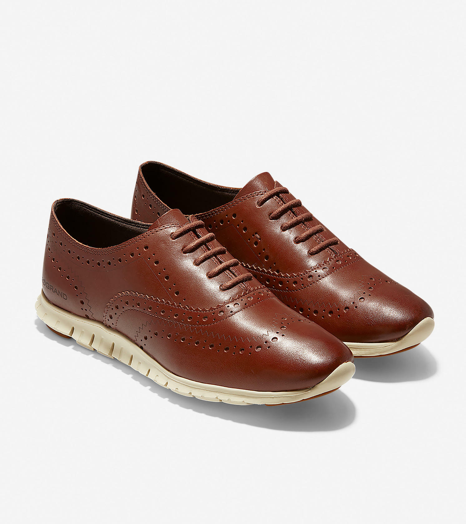 【美品】レディース COLE HAAN OXFORD ブラック編み込み レザー Women's ZERØGRAND Rella Wingtip Oxfords in Black | Cole Haan