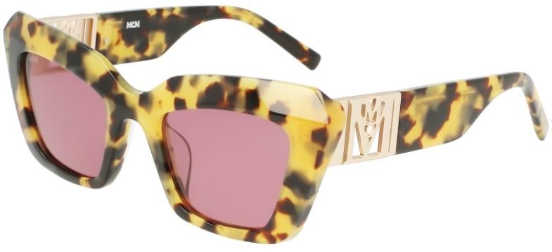 MCM Authentic NEW tortoise Sunglasses with Tan Leather Case and cloth NEW MCM BROWN GOLD EYEGLASSES SUNGLASSES SMALL HARD CASE W  main image 4