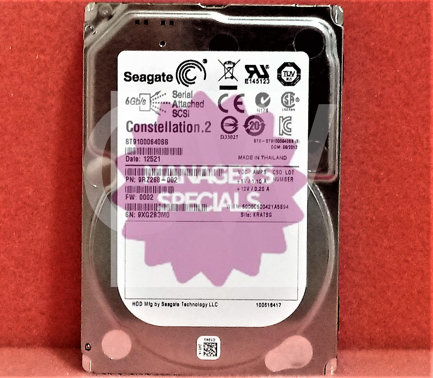 ST91000640SS Seagate 9RZ268-175 1TB 7.2K RPM 6Gbps 2.5