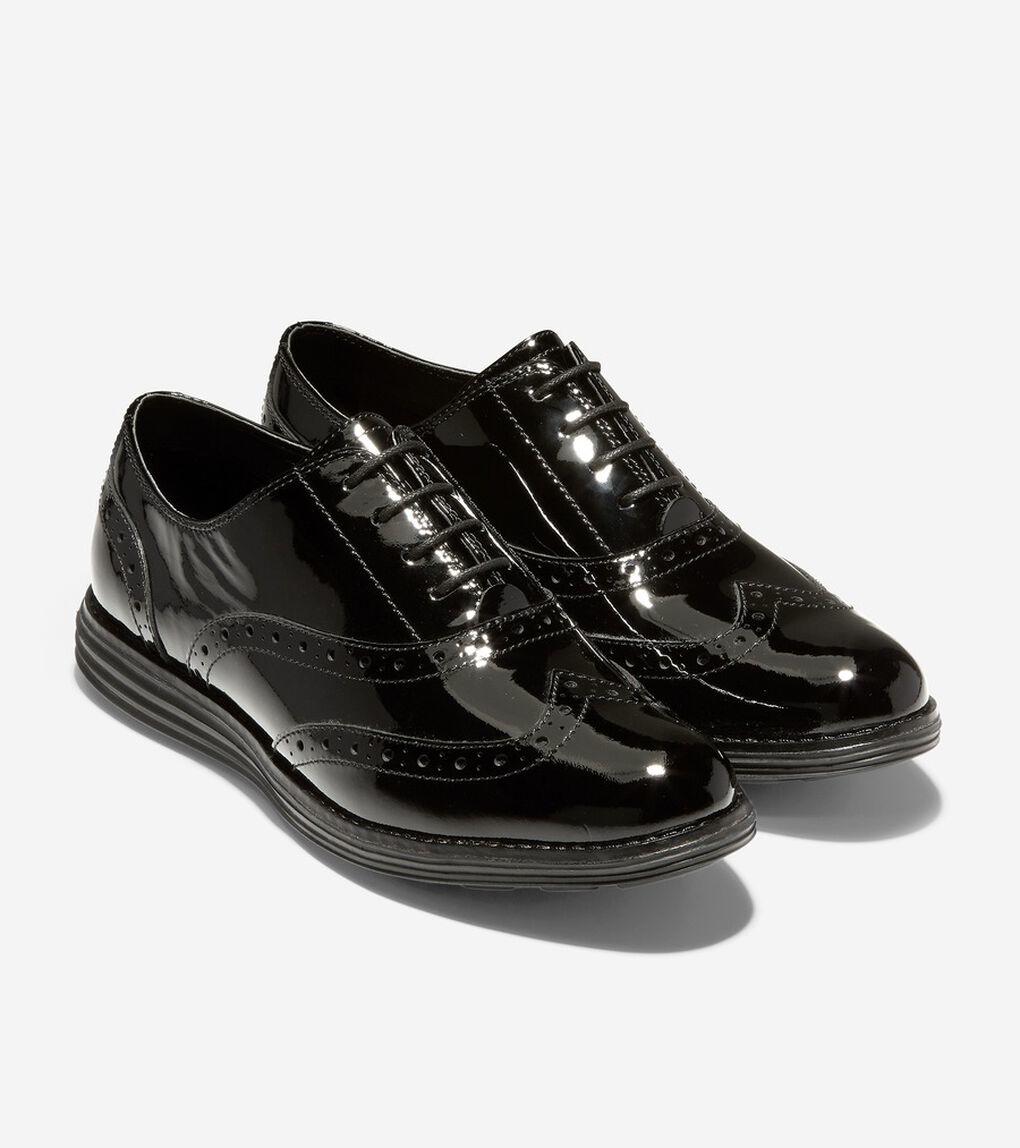 Women's ZERØGRAND Rella Wingtip Oxfords in Black | Cole Haan