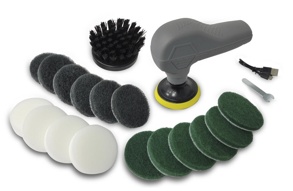【CARE PRO】 Multi-Purpose Rechargeable Power Rotary Cordless Scrubber Kit w 16