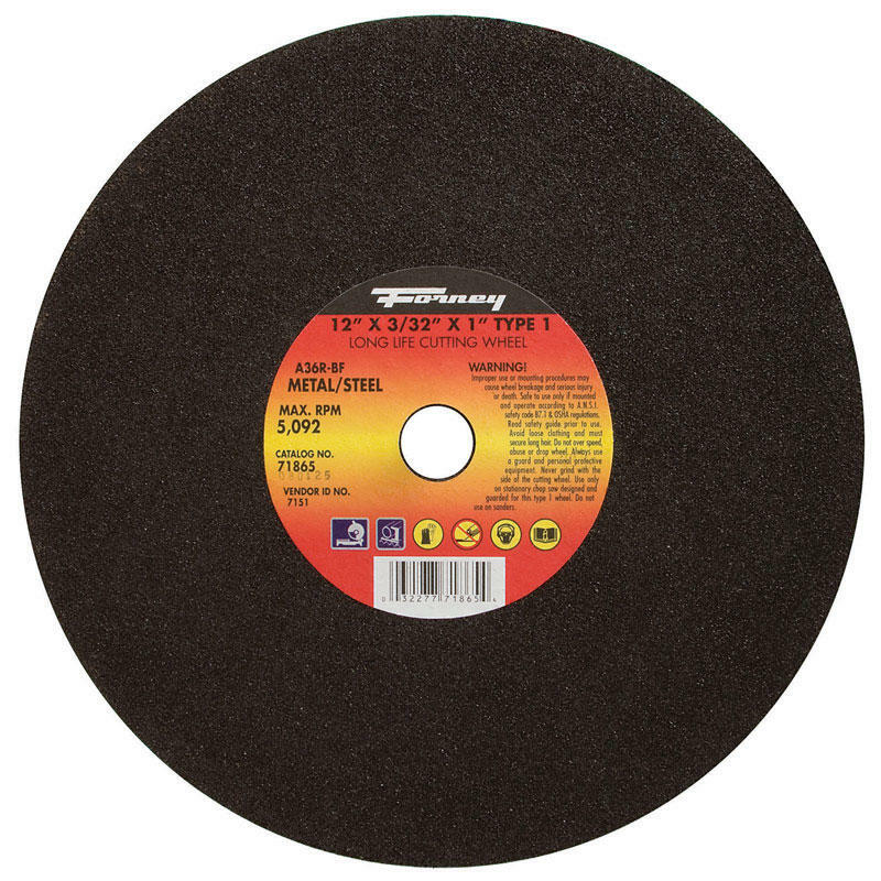 ○○ Forney 12 in. D X 1 in. Aluminum Oxide Metal Cutting Wheel 71865
