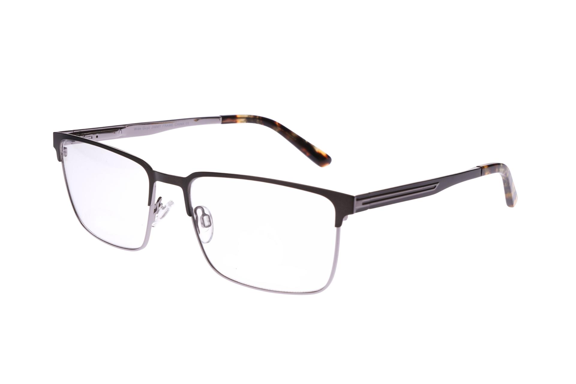 New Wide Guyz Gunmetal JIMMY Eyeglasses 59/18/150 for The Stylish Large Man New Wide Guyz Black & Silver JIMMY Eyeglass 59/18/150 for  main image 2