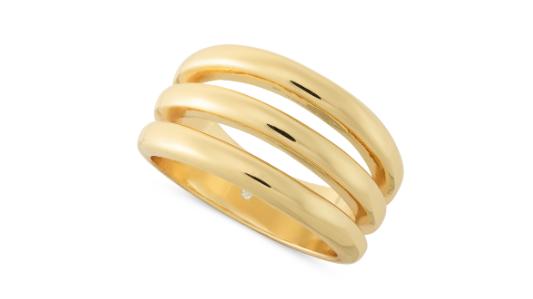 On 34th Three Row Ring Gold #147 | eBay