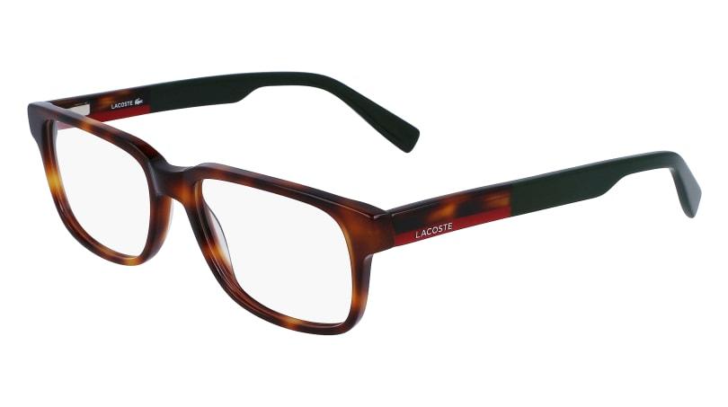 New Lacoste L-2910 240 Tortoise Eyeglasses with Green & Red Temples 55/17/145 Lacoste Demo Square Men main image 3