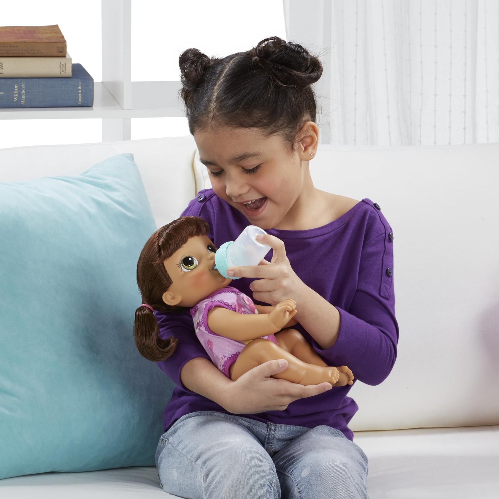 Baby Alive Baby Go Bye Bye Brunette + Bonus Accessories - NEW