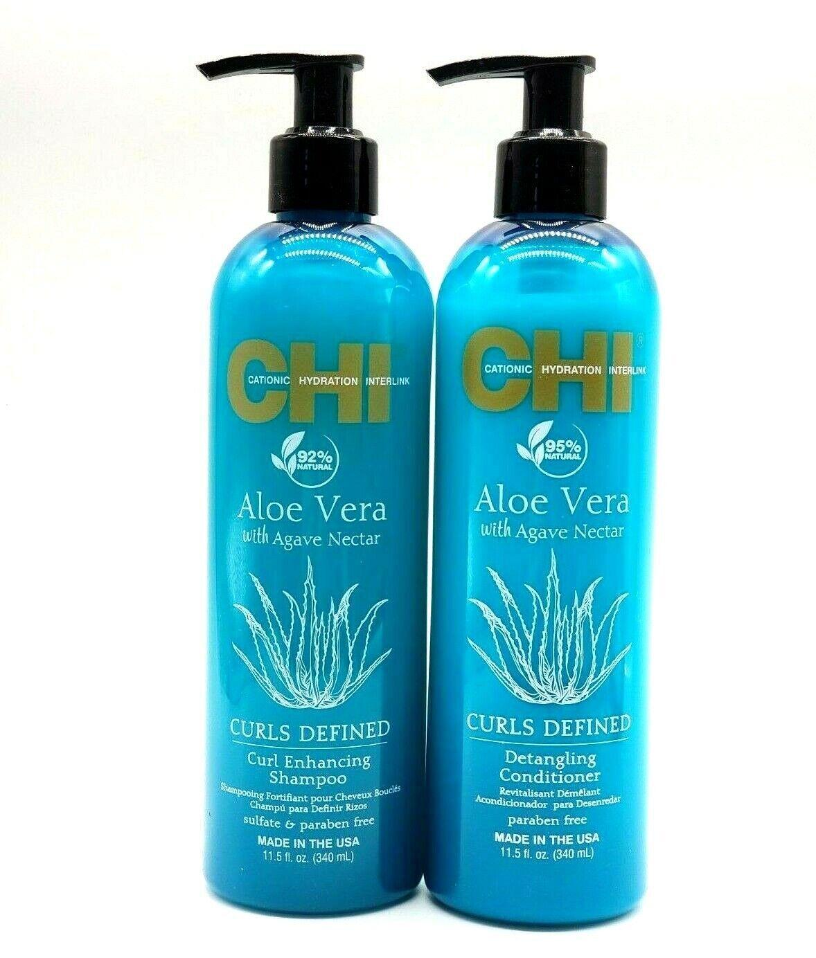 Chi Aloe Vera Curls Curls Defined Shampoo & Conditioner 11.5 oz Duo | eBay