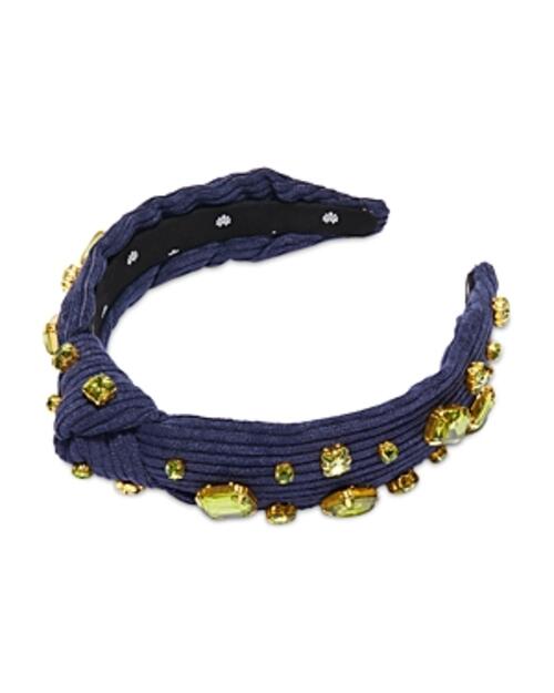 Lele Sadoughi Slim Corduroy & Crystal Knotted Headband | eBay display picture 1