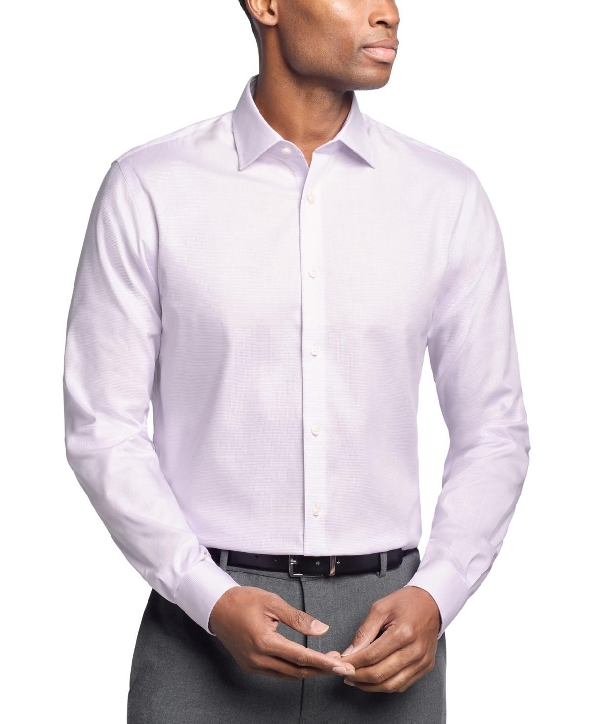 Michael Kors Men's Regular Fit Airsoft Stretch Ultra Wrinkle Free Dress Shirt - Lilac - Size 15 32/33
