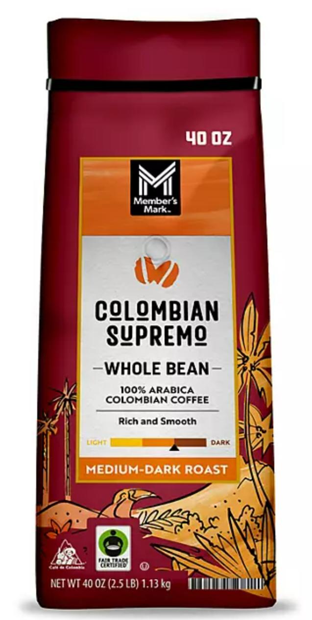 Member's Mark Fair Trade Certified Colombian Supremo Coffee, Whole