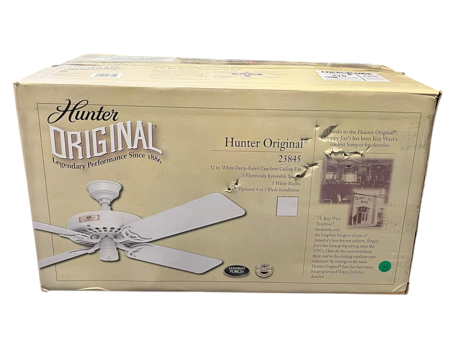 Hunter Fan Company 23845 Hunter 52 White Damp Rated Pull
