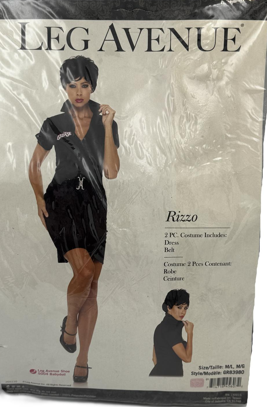 rizzo grease black dress Womens Rizzo Black Wet Look Costume