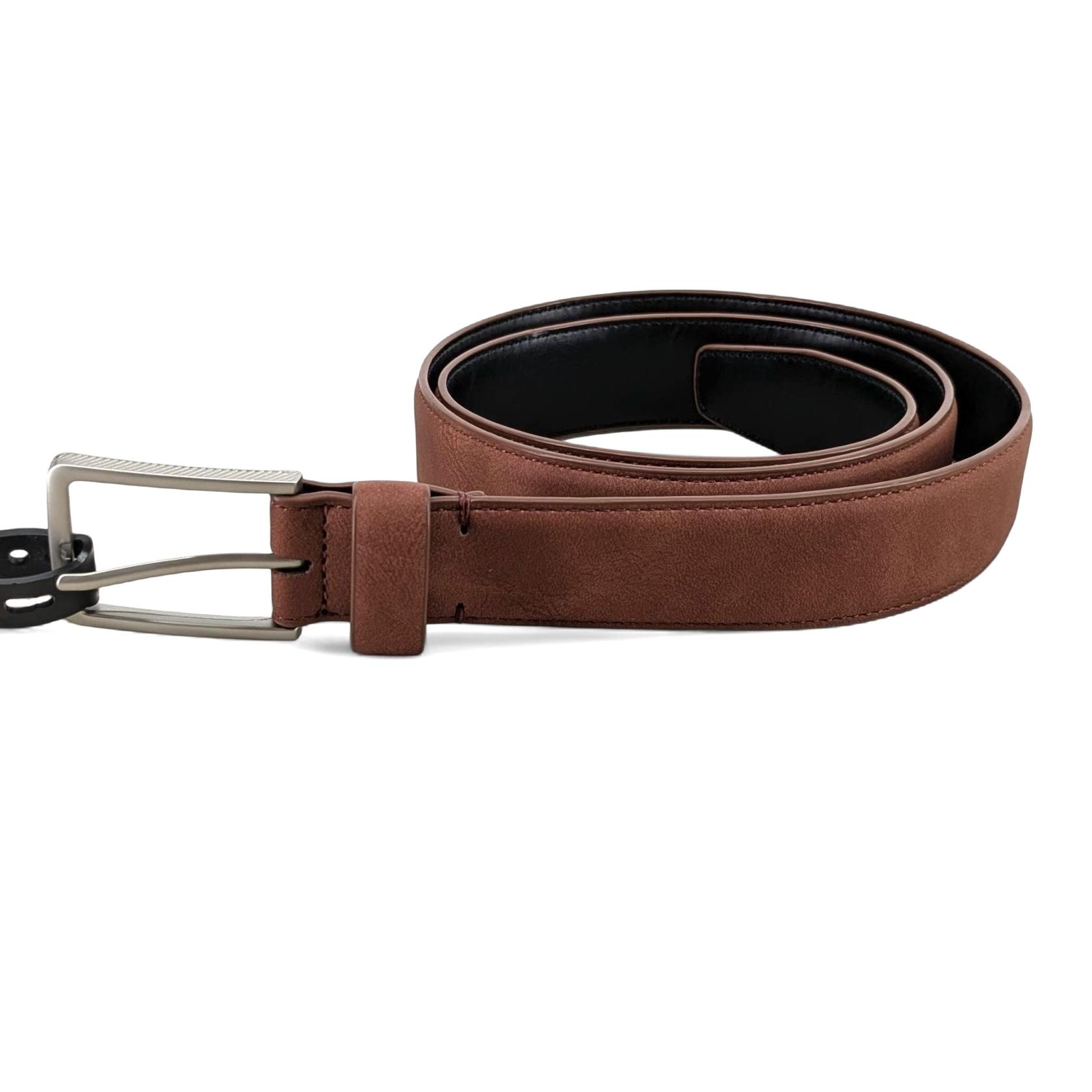 Alfani Mens' Faux Suede Dress Belt Rust Brown Size Medium 34 - 36