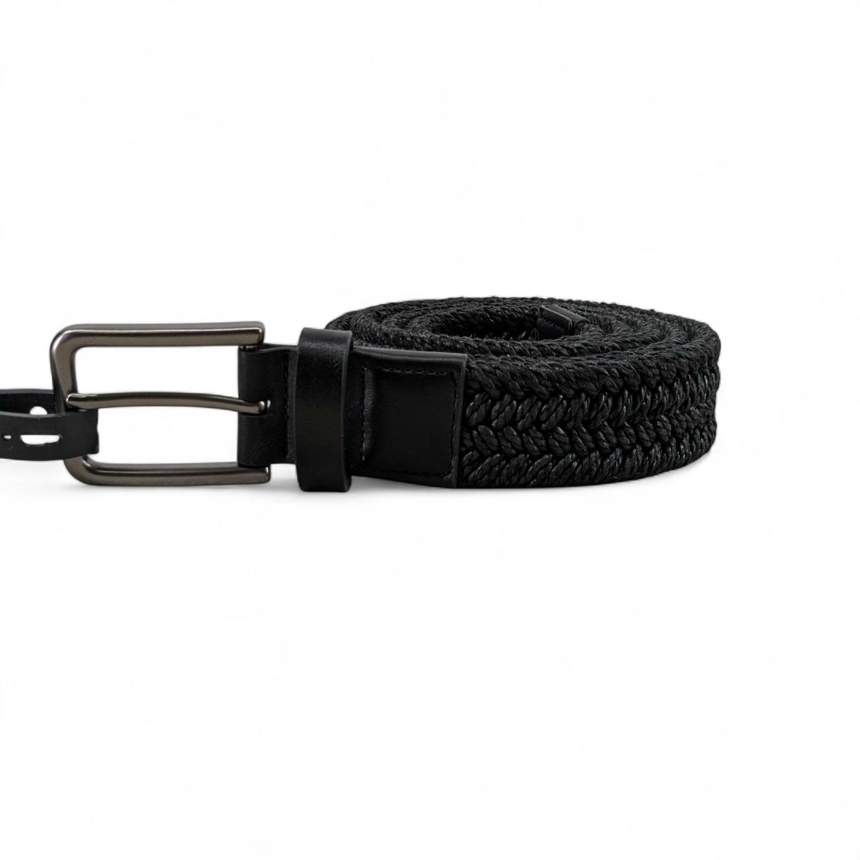 Alfani Men's Web Faux Leather Belt Webbed Black M 34 - 36