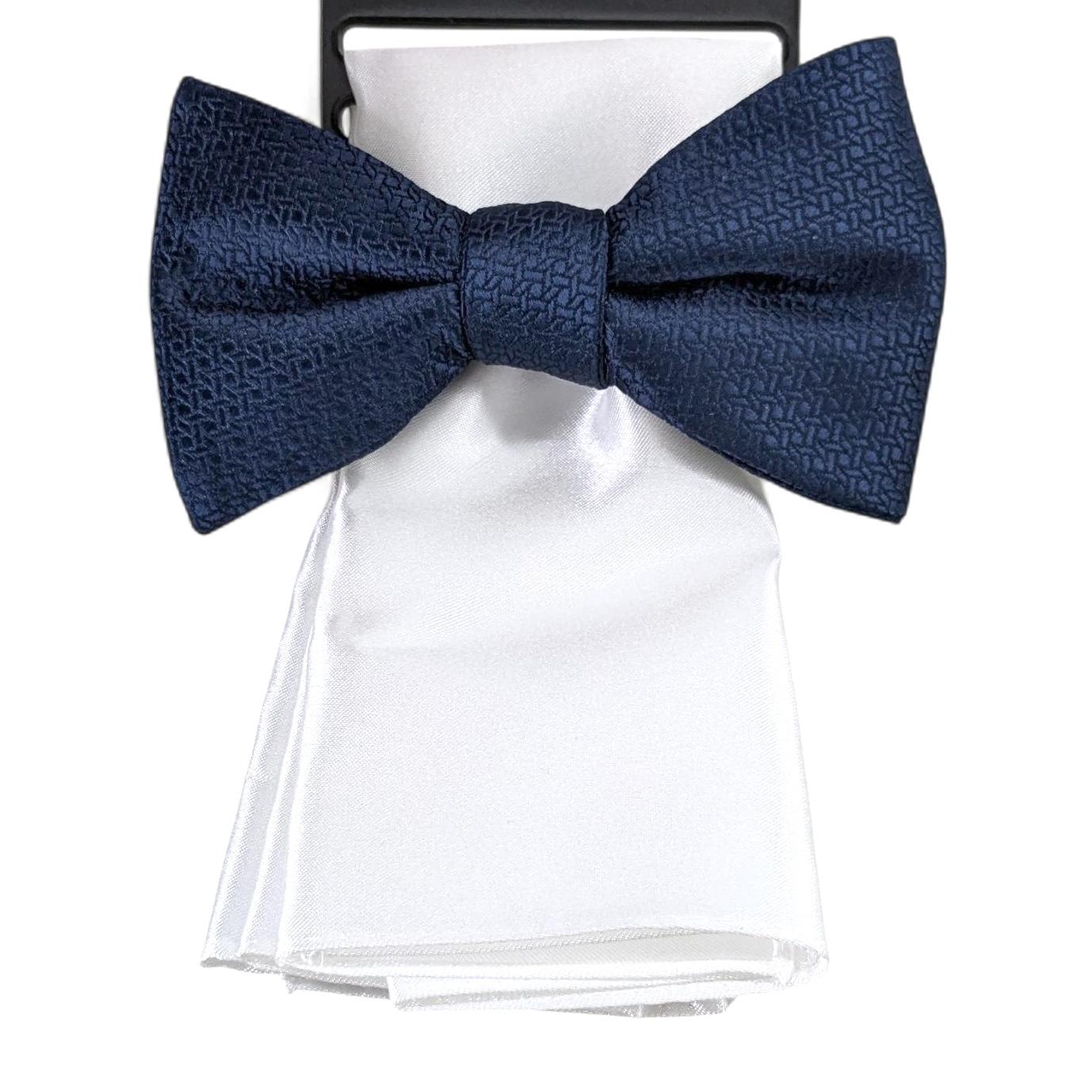Alfani Men's 2-Pc. Solid Bow Tie & Pocket Square Set Navy Blue Bowtie