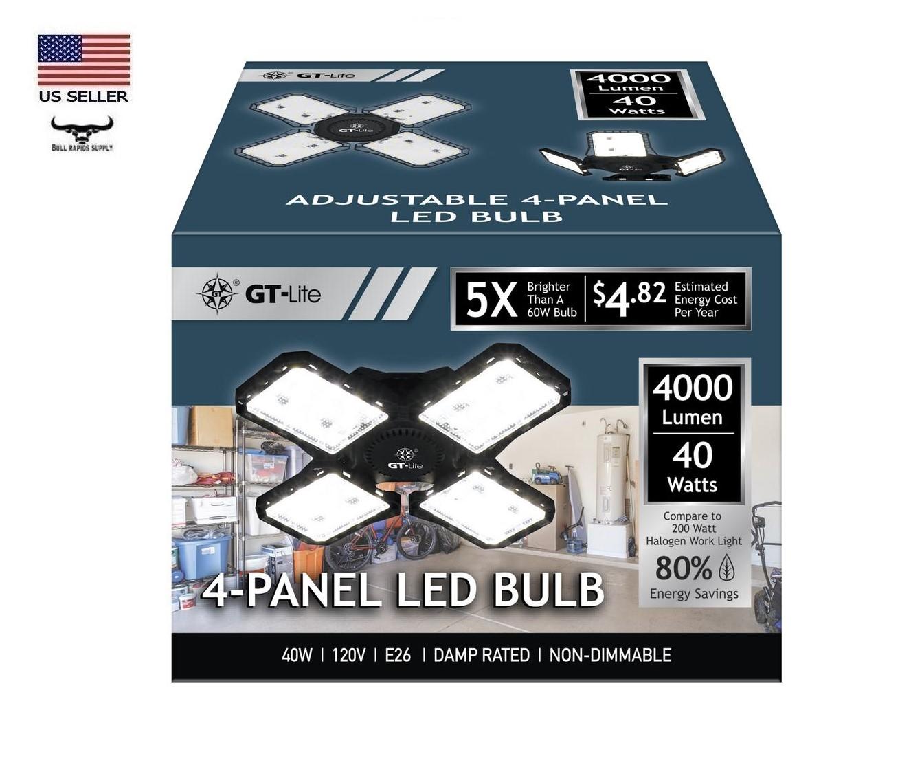 GT-Lite 200 Watt Equivalent 4-Panel E26 Daylight LED Light Bulb | eBay