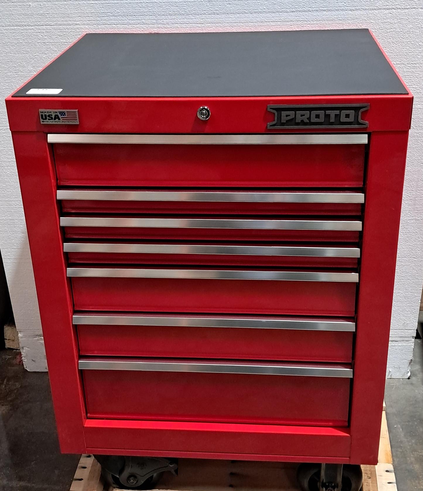 PROTO JSTV2739RS07RD Rolling Tool Cabinet, Red, 27-1/8