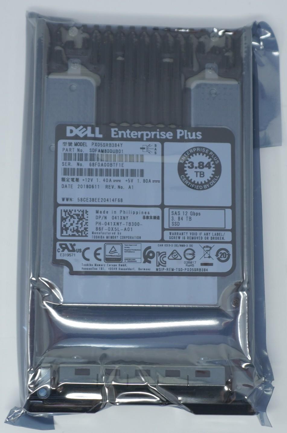 041XNY DELL 3.84TB 12G SAS 2.5 SSF SSD RI FOR COMPELLENT SAN