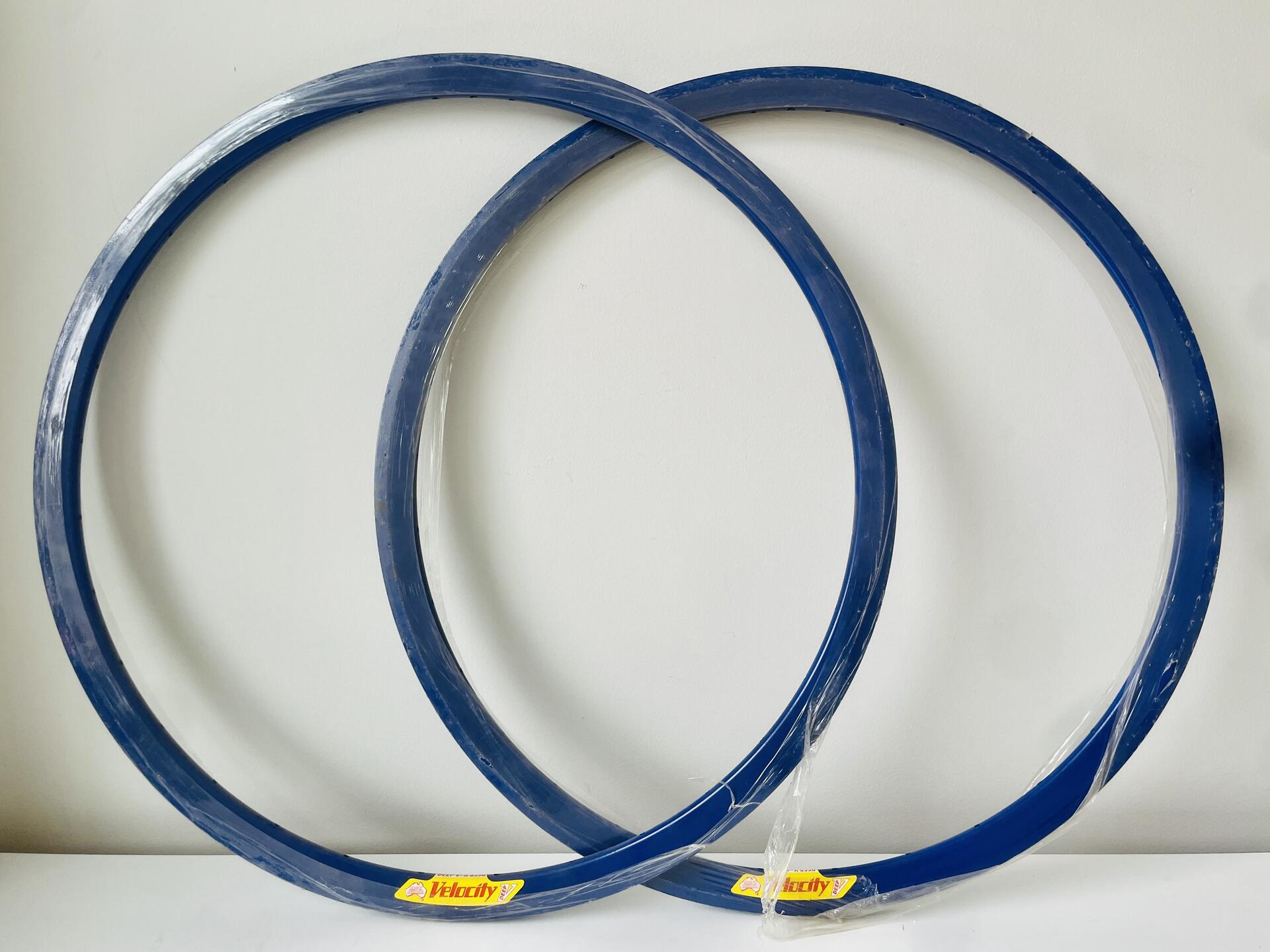 NOS Australian Velocity Deep V 700c Alloy Rim Set 32h NMSW - Navy