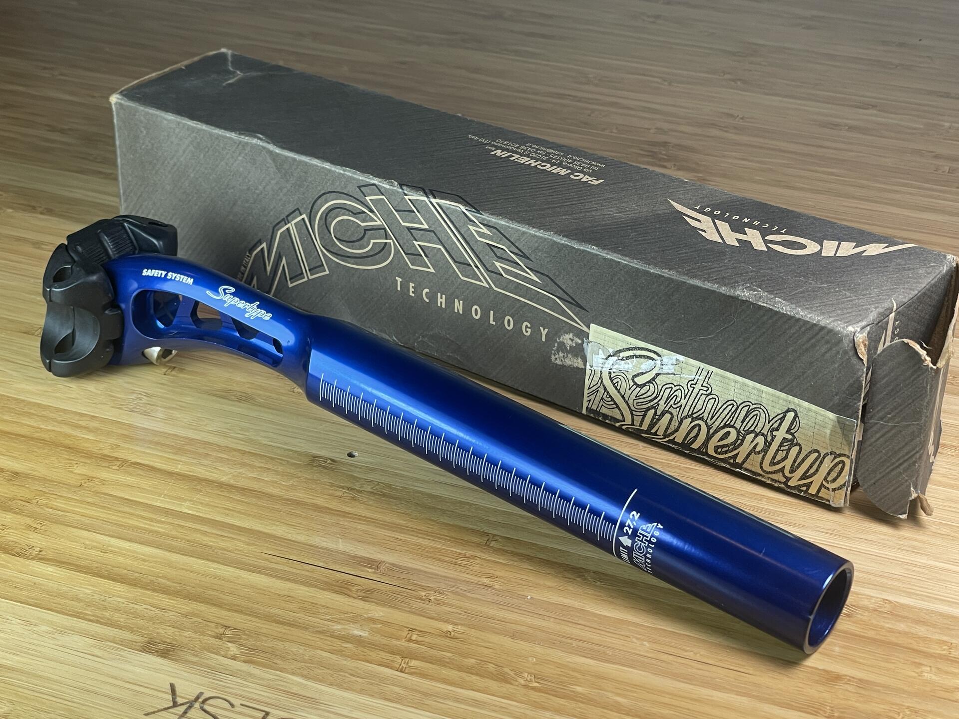 NOS Miche Super Type Seat Pillar Seatpost 27.2 x 250mm - Blue