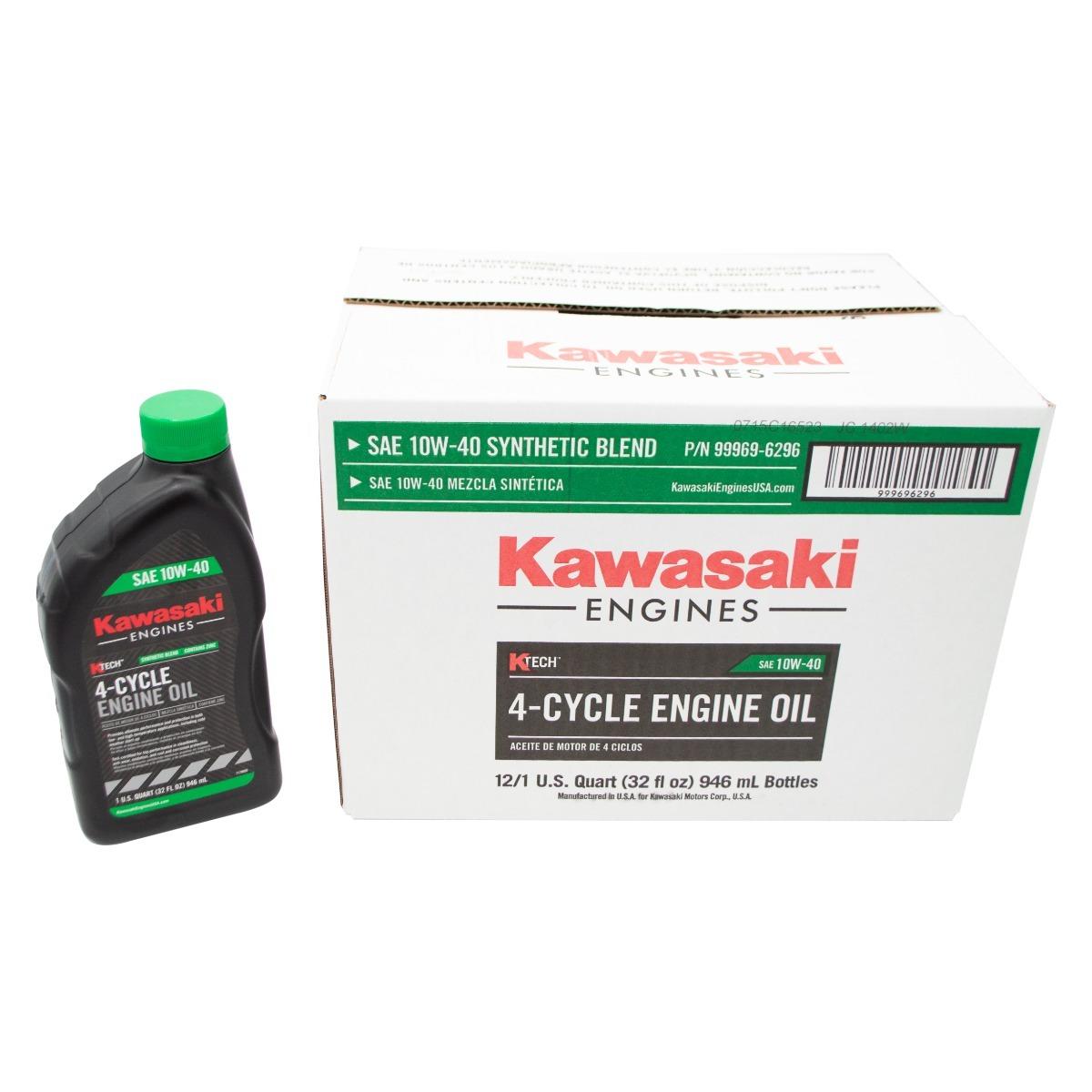 Kawasaki 99969-6296 Case of 12 Quarts of SAE 10W-40 4 Cycle K-Tech