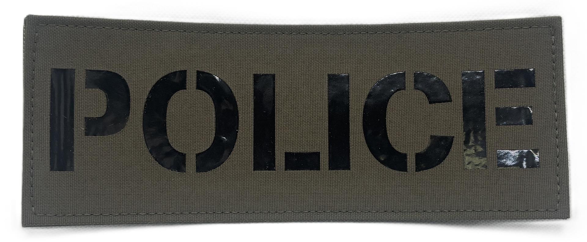 IR Police Patch 3x8in Ranger Green Reflective Law Enforcement Hook