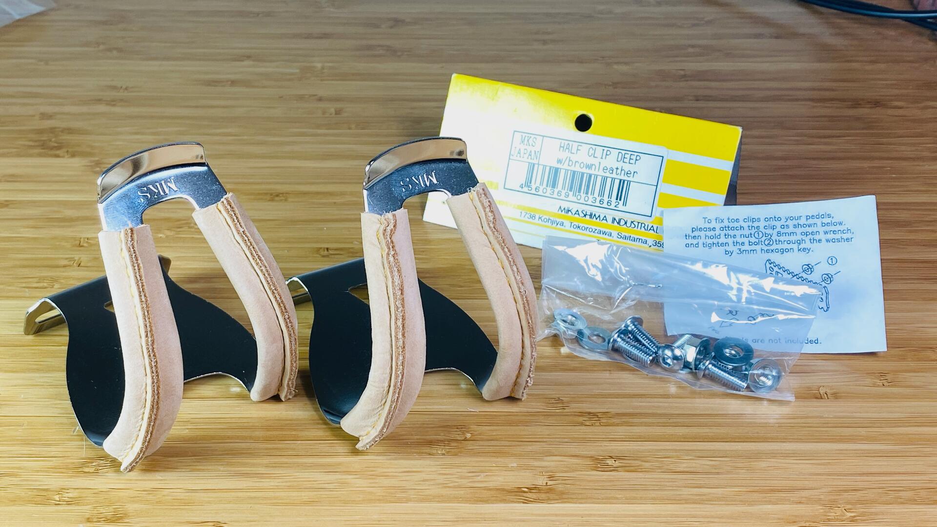 MKS Japan Half Clip Deep Leather Chrome Steel Toe Clips | eBay