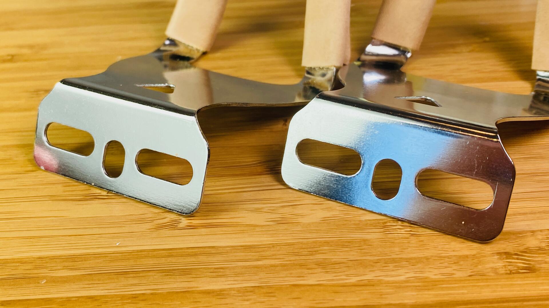MKS Japan Half Clip Deep Leather Chrome Steel Toe Clips | eBay