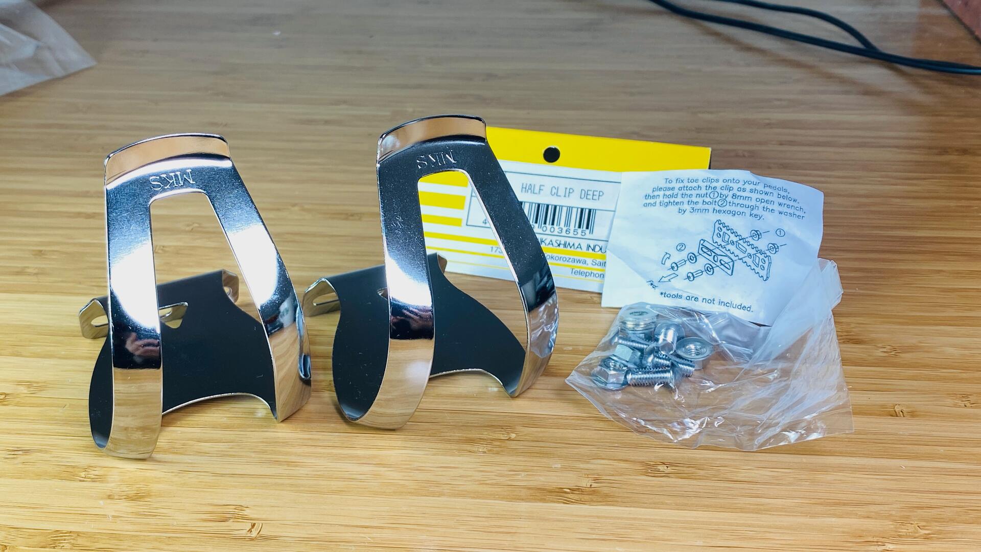 MKS Japan Half Clip Deep Chrome Steel Toe Clips | eBay