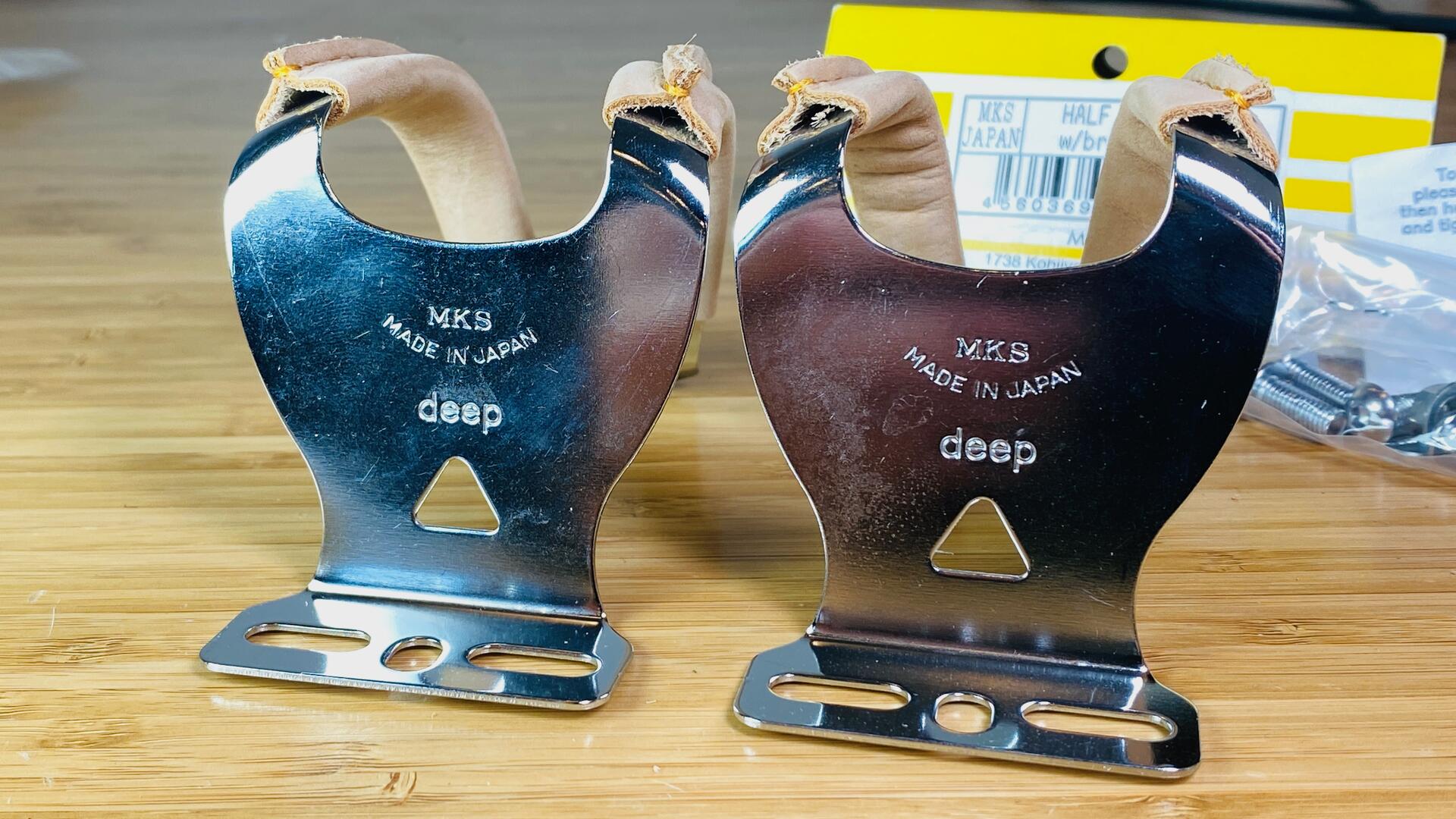 MKS Japan Half Clip Deep Leather Chrome Steel Toe Clips | eBay